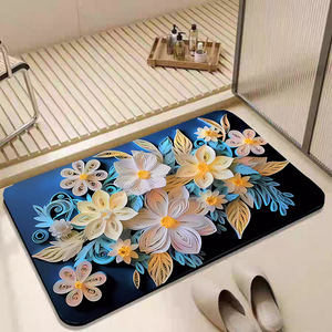 Tappetini <span class=keywords><strong>da</strong></span> <span class=keywords><strong>Bagno</strong></span> Floreali Personalizzati ODM OEM ad Asciugatura Rapida, Moderni Tappeti 3D Stampati Lavabili Antiscivolo in Diatomite <span class=keywords><strong>per</strong></span> <span class=keywords><strong>Vasca</strong></span> <span class=keywords><strong>da</strong></span> <span class=keywords><strong>Bagno</strong></span> - Product Image 5
