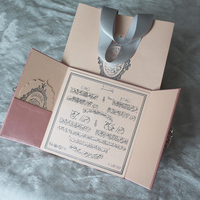 Carte d'invitation de mariage de luxe rose à couverture rigide, boîte cadeau pour Noël et la fête des mères