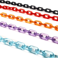 Chaîne en plastique personnalisée arc-en-ciel, accessoires de bricolage, chaîne acrylique colorée pour sac pour femme, chaîne en plastique, bandoulière