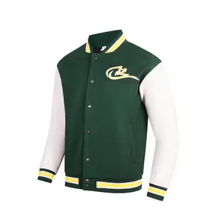 OEM Manufacturer Custom Logo Embroidery Leather Sleeve Oversized Baseball Varsity Men's jackets