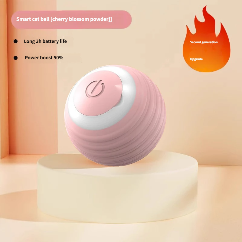 Pelota Inteligente para Gatos [Versión 2.0 Mejorada] Rosa Flor de Cerezo