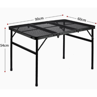 Table de camping pliante en aluminium portable, légère, avec plateau en maille pour le camping, les pique-niques, les barbecues, les événements, meubles d'extérieur
