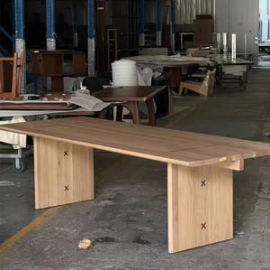 Modern tarzı siyah katı ahşap uzun yemek masası tasarımcı Retro ışık lüks tarzı günlük aile kullanımı ofis masası müzakere masa - Product Image 3