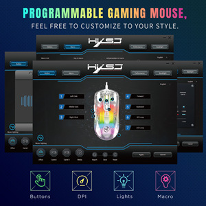 Hxsj <span class=keywords><strong>เมาส์</strong></span> X400B กลไกแบบมีสาย RGB backlit โปร่งใสเหมาะกับการเล่นเกมสูงสุด12800DPI ตั้ง<span class=keywords><strong>โปรแกรม</strong></span><span class=keywords><strong>มาโคร</strong></span>7ปุ่ม - Product Image 4