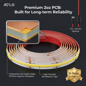 ที่ยึดแถบไฟ LED แบบยืดหยุ่น COB ความหนาแน่นสูง DC24V ป้องกันน้ำ IP67 สำหรับไฟแบ็คไลท์ทีวี จากผู้ผลิตโดยตรง - Product Image 5