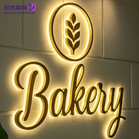Enseignes murales LED rétroéclairées personnalisées en acier inoxydable 3D IP65 pour les magasins commerciaux, les hôtels, les entreprises, effet lumineux excellent