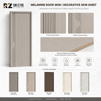 Panneau de porte intérieur en grain de bois, revêtement de porte en MDF mélaminé, approvisionnement en gros