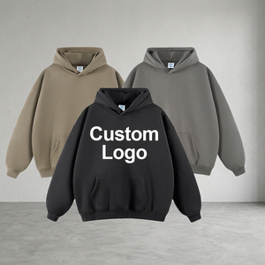 Sweat à capuche oversize en molleton de haute qualité sans cordon, mélange polyester/coton, streetwear d'hiver, vente en gros, impression de logo personnalisée - Product Image 3