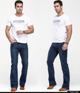Venta al por mayor ligeramente acampanado Slim Fit famoso pantalones desgastados estiramiento versión suelta Denim Plus Size Brand Jeans de hombre - Product Image 1