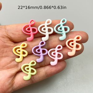Accessoires de bijoux Y2K en résine solide et creuse, motifs notes de musique, vert dopamine, <span class=keywords><strong>blanc</strong></span>, bleu, pour décoration longue d'ongles Kawaii - Product Image 4
