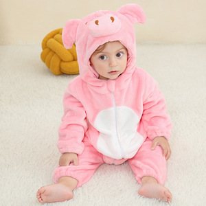 Çocuklar İçin Sevimli Hayvan Figürlü Tulum Büyük Beden Emekleme Tulumu Bebek ve Yürümeye Başlayan Çocuklar İçin Flanel Örgü İki Yönlü Fermuarlı Uzun Kollu Unisex - Product Image 6