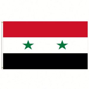 3x5Ft Syria <b>Flag</b> Polyester With Two Brass Grommets Single Layer Hanging Outdoor and Indoor Deco - Product Image 1