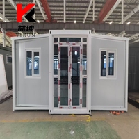 Maison conteneur extensible modulaire pliable à double aile mobile de 20 pieds minuscule sur roues avec installations de drainage électrique