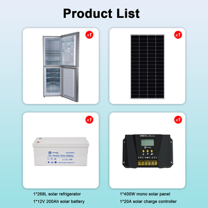 268L New Design Solar <b>Refrigerator</b> and Freezer With Double Doors and Compressor Cooling Portable for Home & Outdoor Use 268L Dou - Product Image 1