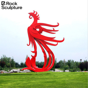 Zeitgenössische Edelstahl <span class=keywords><strong>Phoenix</strong></span> Statue dekorative Kunst Stück Aus gezeichnete Landschafts gestaltung Projekte - Product Image 3