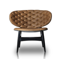 Canapé individuel en cuir de luxe moderne pour salon, fauteuil de détente avec design capitonné inclinable