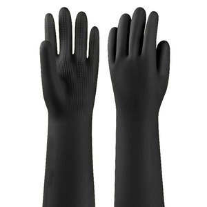 Guantes de trabajo de látex, negros, resistentes a ácidos y álcalis, guantes de goma industriales, engrosados y ampliados, resistentes a químicos. - Product Image 2