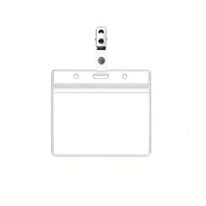 X527 Wholesale <b>Vinyl</b> Transparent Plastic Card Holder, Stock Cheap Clear Soft Pvc Id Badge Holder - Product Image 3