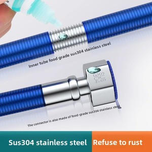 Tuyau Corrugé Moderne Simple Bleu 1m 12mm en Acier Inoxydable 304 de Qualité Alimentaire Tressé <span class=keywords><strong>Flexible</strong></span> à Haut Débit Anti-Brûlure Sûr pour l'Eau 2 - Product Image 5