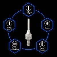 Sonde à pointe plate en céramique SD2.0X10mm, filetage M2.5, stylet de mesure de précision pour indicateur à cadran, pièce de rechange pour micromètre
