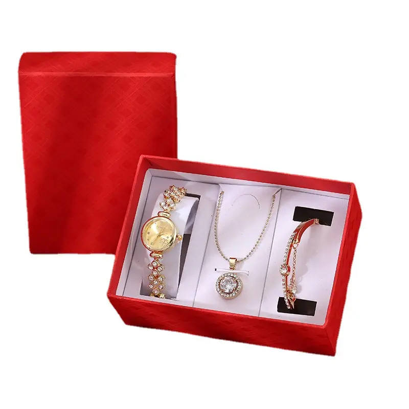 Promosi Produk Ide Hadiah Wanita Jam Tangan Perhiasan Kotak Hadiah Mewah Set Mode Natal untuk Hadiah Ulang Tahun Wanita