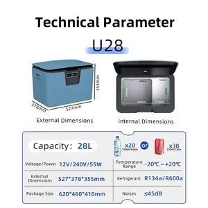 U28 28L Single Temperature Single Control Portable Car <b>Refrigerator</b> Freezer Suitable for Outdoor Camping With Faucet - Product Image 3