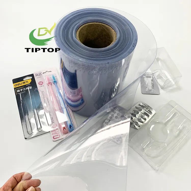 Rolo de filme de PVC transparente para termoformagem, plástico transparente antiestático de 1.0 mm de espessura