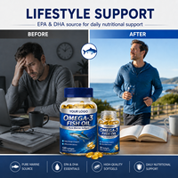 Formule personnalisée en vrac certifiée GMPC ISO, haute puissance, EPA 1800mg, DHA 1300mg, capsules molles de soutien premium pour la santé cardiaque et cérébrale