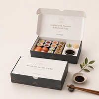 Boîte de livraison de sushi en papier écologique, résistante aux fuites, personnalisée, avec plusieurs compartiments pour les sauces, pour les plats à emporter japonais