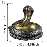 Cendrier en résine serpent, aspect métal rétro, fait main, ornement de table, pour bar à domicile, cendrier décoratif de bureau, cadeau