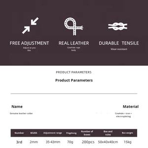 COLLAR DE CUERO PARA PERRO mascota elegante moderno personalizado con hebilla de Metal fuerte Collar de perro de cuero de vaca genuino tejido de cuero sólido - Product Image 5