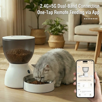 Distributeur automatique de nourriture pour animaux de compagnie intelligent 5G WiFi avec caméra, contrôle par application, surveillance vidéo à distance, alimentation programmée pour chats et chiens