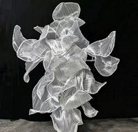 Support de décoration géant en organza de qualité supérieure, couleur personnalisée, pour événements, location de fêtes, installation artistique, faible MOQ, vente en gros