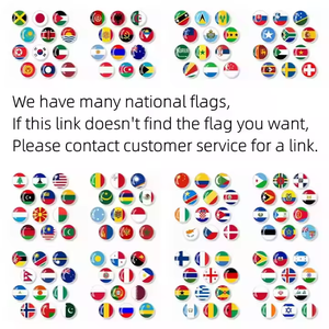 Collar con colgante de cabujón de cúpula de cristal con diseño de bandera de país, cadena de eslabones, collar de bandera nacional - Product Image 3