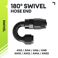Raccord de tuyau pivotant à 180 degrés AN3-AN20 en aluminium CNC anodisé, connecteur en U pour ligne de retour de carburant de course et ligne hydraulique