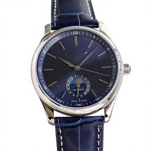 Montre automatique mécanique analogique pour homme avec bracelet en cuir véritable, phase de lune, collection Master, fabriquée par GS Factory, avec verre saphir. - Product Image 5