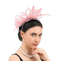 Jepit Rambut Vintage Sederhana Dengan Hiasan Kain Kasa & Bulu, Ikat Rambut Gaya Vintage Eropa untuk Pesta Malam, Pernikahan, Pemotretan Pengantin