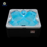 Prix Usine Spa Jacuzzi Extérieur Moderne 4 Personnes 19 Jets Balboa Smart Coque Acrylique Lucite Carrée Villa Hôtel