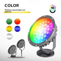 Projecteur LED extérieur en aluminium étanche IP66 DC 12V/24V 6000K Lumière du jour CRI80 Angle de faisceau 120° pour jardin, aménagement paysager et arbres