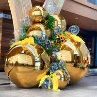 Boule miroir gonflable couleur or, réutilisable, grande bulle, ballons brillants