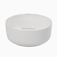 Lavabo sur pied rond en céramique blanc, style minimaliste nordique, sans trop-plein, pour salle de bain, hôtel, appartement, articles sanitaires
