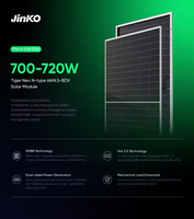 Panneau solaire monocristallin Jinko 700W 705W 710W 715W 720W, type N, TOPCon, demi-cellule, bifacial, double vitrage, module PV certifié CE