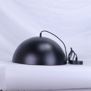 Joyinled 15英寸黑金金属吊灯，大胆纹理哑光黑色圆顶手工贴金箔吊灯 - Product Image 6