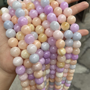 ลูกปัดหินออนิกซ์สีน้ำผึ้งหลากสีทรงกลม ร้อยเป็นเส้น ลูกปัดหยกเปอร์เซียสีเหลืองสวยงาม คุณภาพเยี่ยม ร้อยเป็นเส้นยาว 38 ซม. - Product Image 5