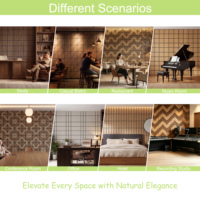Panneaux acoustiques en polyester Qinsound, finition imitation bois, absorption acoustique, non toxiques, panneaux muraux intérieurs pour salles de conférence
