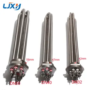 LJXH Full 304SS Water Heating Electric Heating Pipe DN32 42mm/DN40 47mm/DN50 58mm with Screw 220V Reactor Heater Tube