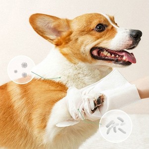 Gants désinfectants pour animaux de compagnie avec lingettes, 6 feuilles, pour le toilettage des chiens, fournitures de nettoyage, soins du pelage, nettoyage en profondeur, tissu non tissé - Product Image 1