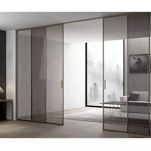 आधुनिक एल्यूमीनियम स्लाइडिंग दरवाजे सुंदर स्लिम फ्रेम विभाजन दरवाजा डबल ग्लास स्लाइडिंग दरवाजे - Product Image 3