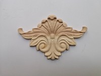 Applique décorative en bois massif en forme de rose, motifs sculptés, accessoires de mobilier