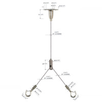 1.2*1000mm plafonnier montage matériel câble pince plafond support fil Suspension Kit avec mousquetons pour panneau